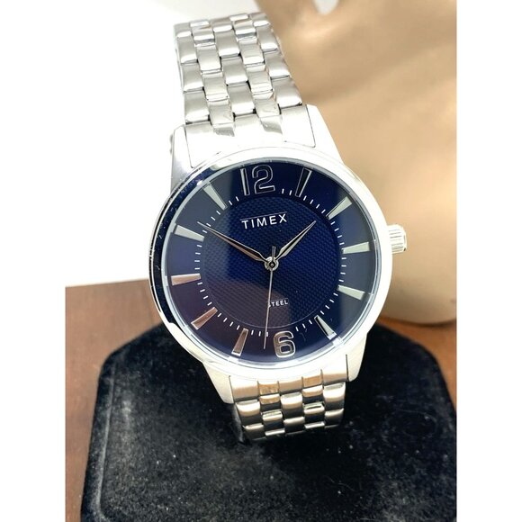 Timex Men's Watch TW2T59800 Quartz Blue Dial Silver Tone Stainless Steel 40mm - Picture 13 of 14